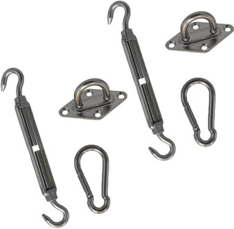 Gerimport Schaduwdoek ophangaccessoires set - 6-delig - luifel/hangmat bevestiging