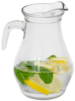 Gerimport Schenkkan/water/ wijn karaf - glas - transparant - 1800 ml - 14 x 17 x 22 cm