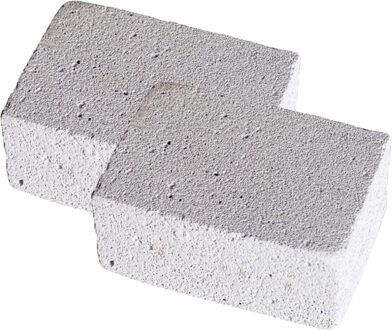 Gerimport Schoonmaak steen voor barbecue - 6x - Schuursteen - BBQ reinigingsblok - 10 x 8 x 5 cm - Grijs