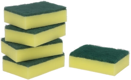 Gerimport schuursponzen - 5x - schoonmaak spons - afwas / keuken / huishouden