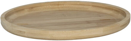Gerimport Serveer plateau - ovaal - dienblad - hout - 33 x 25 x 2.5 cm - lichtbruin
