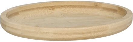Gerimport Serveer plateau - rond - dienblad - hout - D23 cm - lichtbruin