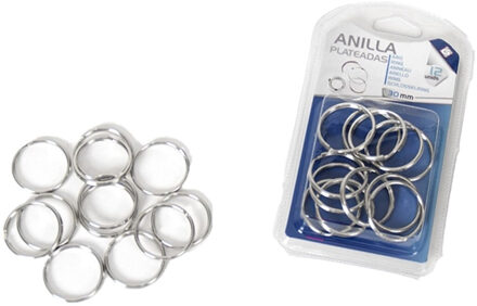 Gerimport Set van 12x stuks metalen sleutelringen van 30 MM