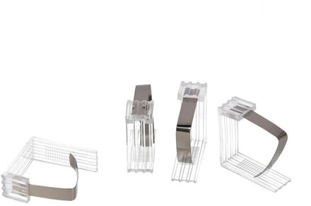 Gerimport Set van 12x stuks tafelkleed klemmen transparant/rvs