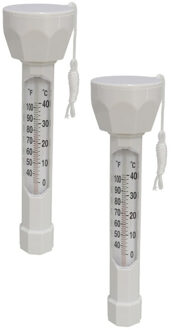 Gerimport Set van 2x stuks drijvende water/zwembad thermometers