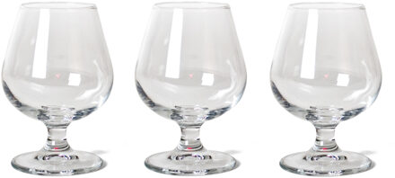 Gerimport Set van 3x stuks Cognac/likeur glazen 250 ml Transparant
