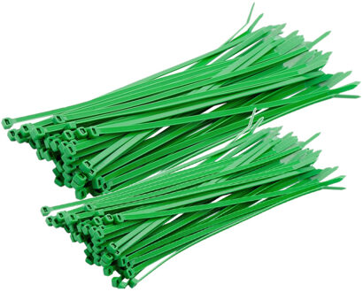 Gerimport Setje van 100x stuks Kabelbinders/tie-wraps groen 20-25 cm 3.6 mm breed