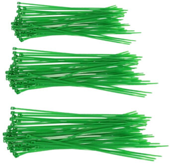 Gerimport Setje van 150x stuks Kabelbinders/tie-wraps groen 15-20-25 cm 3.6 mm breed