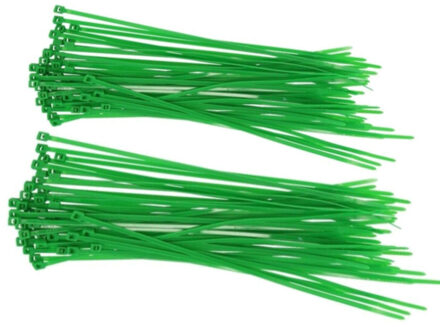 Gerimport Setje van 80x stuks Kabelbinders/tie-wraps groen 20-37 cm van 4.7 mm breed