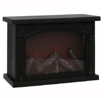 Gerimport Sfeerhaard - zwart - met led verlichting - L28 x B12 x H20 cm - open haard