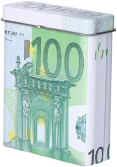 Gerimport Sigarettendoosje of klein blikje - metaal - 100 euro