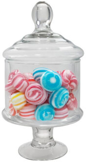 Gerimport snoeppot/voorraadpot Lisa - glas - D12,5 x H23 cm - transparant - decoratie