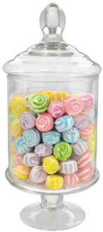 Gerimport snoeppot/voorraadpot Lisa - glas - D12,5 x H28 cm - transparant - decoratie