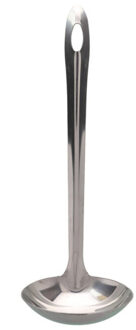 Gerimport Soep/saus opscheplepel - metaal - zilver - 26 cm - keukengerei - soeplepel