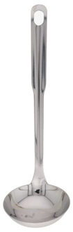 Gerimport Soep/saus opscheplepel - zilver - metaal - 29 cm - keukengerei - soeplepel
