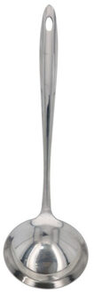 Gerimport Soep/saus opscheplepel - zilver - metaal - 31 cm - keukengerei - soeplepel