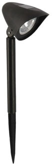 Gerimport Solar tuinlamp - 1x - zwart - LED - oplaadbaar - H37cm