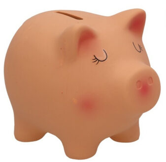 Gerimport Spaarvarken - roze - keramiek - 15 x 11 x 12 cm - spaarpot varken - spaarpot