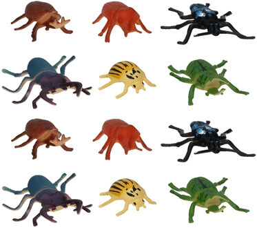 Gerimport Speelgoed insecten figuren - Torren / kevers - 24x stuks - kunststof - 3 x 18 cm