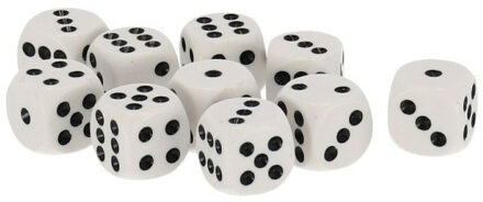 Gerimport Speelgoed spellen Dobbelstenen wit 30x stuks