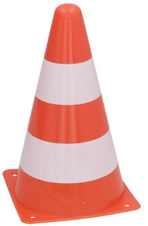 Gerimport Sport/veiligheids pionnen - 1x stuks - oranje/wit - kunststof - 13 x 23 cm - spelen/training/afzette