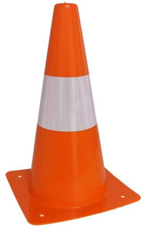 Gerimport Sport/veiligheids pionnen - 1x stuks - oranje/wit - kunststof - 18 x 31 cm - spelen/training/afzette