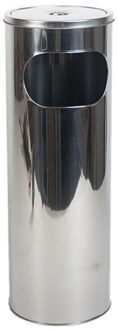 Gerimport Staande hoge asbak zilver 20 x 59 cm