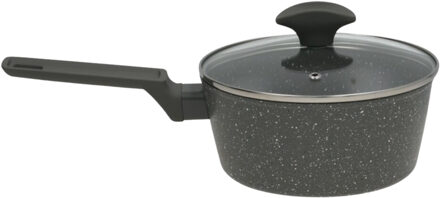 Gerimport Steel / sauspan - zwart marble - D16 cm - aluminium