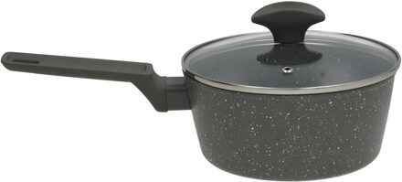 Gerimport Steel / sauspan - zwart marble - D18 cm - aluminium