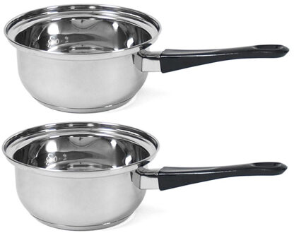 Gerimport Steelpan London - 2x - D16 cm - 2 liter - sauspan/juspan - pannen