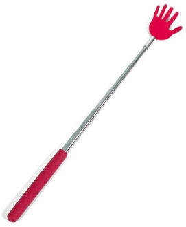 Gerimport Stevige handjes uitschuifbare ruggenkrabber 65 cm rood