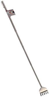 Gerimport Stevige hark uitschuifbare ruggenkrabber 50 cm zilver