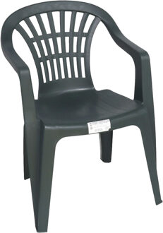 Gerimport Stoel voor buiten/binnen - tuinstoelen - donkergroen - 50 x 54 x 76 cm - stevig kunststof