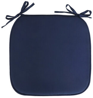 Gerimport Stoelkussen - binnen/buiten - donkerblauw - 39x3cm - polyester