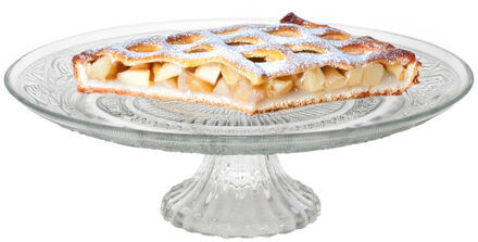Gerimport Taart presenteer plateau - glas - 29 x 11 cm - met voet