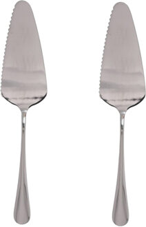 Gerimport Taartschep - 2x - RVS - zilverkleurig - 23 cm - Keukengerei - opdienen/serveren