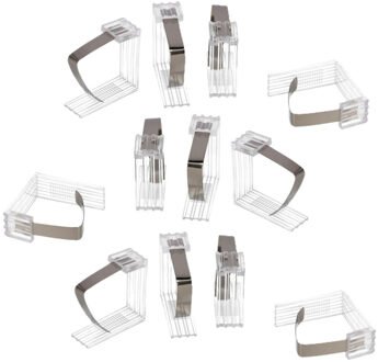 Gerimport Tafelkleed klemmen - 12x stuks - transparant - kunststof - 4,5 x 6 cm - vastklemmen