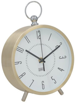 Gerimport Tafelklok - metaal - goud - 17 x 7 x 25 cm - klok