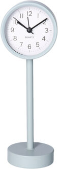 Gerimport Tafelklok staand - metaal - grijs - 22 cm- pilaarklok