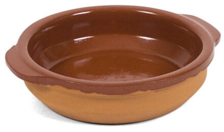 Gerimport Tapas bakje/schaaltje - San Sebastian - met handvat - 13 cm - aardewerk - bruin