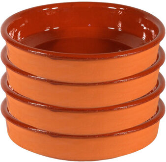 Gerimport Tapas bord/schaal - Sevilla - 24 cm - aardewerk - oranje - serveerschaal