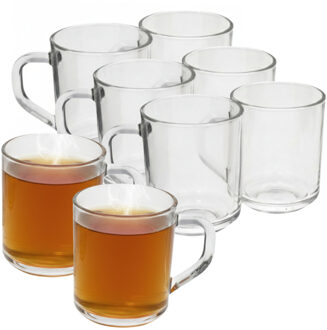 Gerimport Thee bekers / mokken Nova - 24x stuks - glas - 246 ml