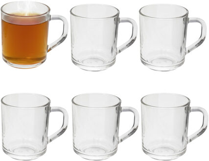 Gerimport Thee bekers / mokken Nova - 6x stuks - glas - 246 ml