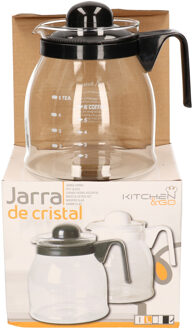 Gerimport Thee/koffie pot - zwarte deksel en handvat - 1 liter