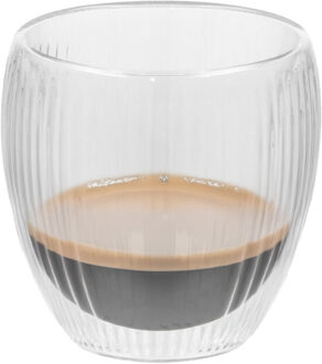 Gerimport theeglazen Leya - 1x - dubbelwandig - 250 ml - D9 x H9 cm