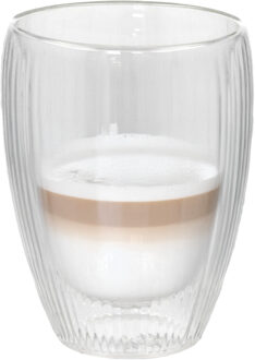 Gerimport Theeglazen Leya - 1x - dubbelwandig - 350 ml - D9 x H12 cm