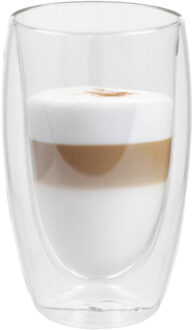 Gerimport Theeglazen Luz - 1x - dubbelwandig - 450 ml - D9 x H15 cm