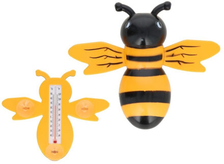 Gerimport thermometer Bij - zuignappen -22 x 19 cm