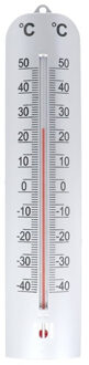 Gerimport Thermometer - kunststof - 28 x 6 cm - zilver - tot 50 graden Celsius