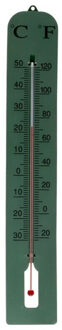 Gerimport Thermometer - kunststof - 39 x 6 cm - groen - tot 50 graden Celsius